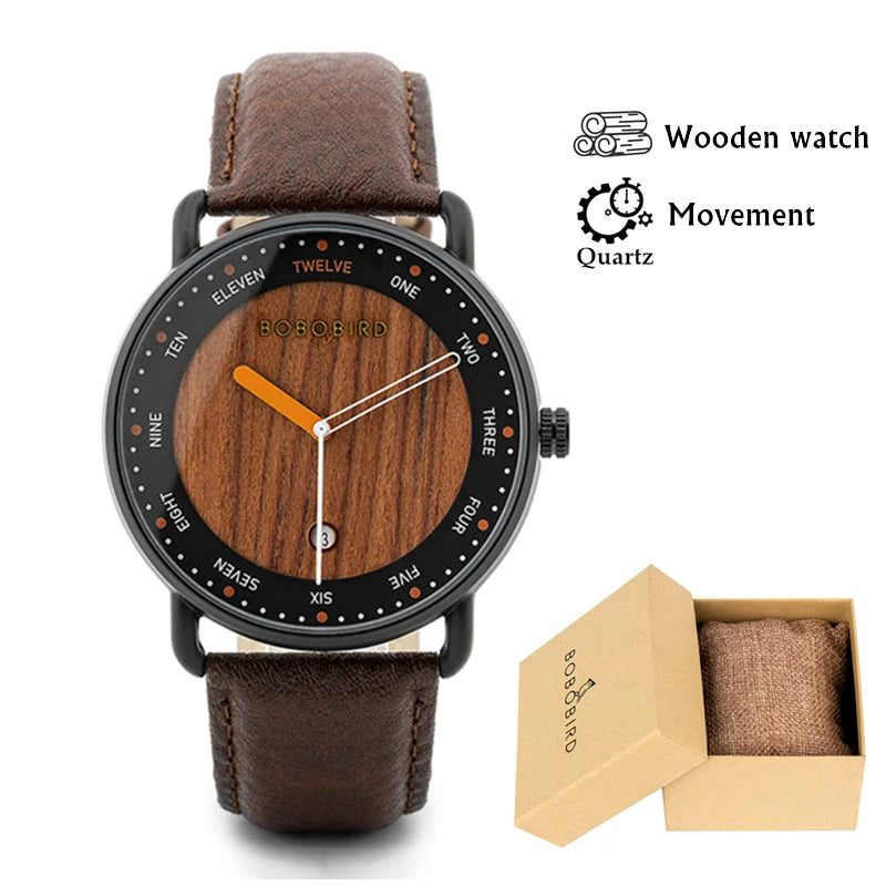 Man's BOBO BIRD Wooden Quartz Watch