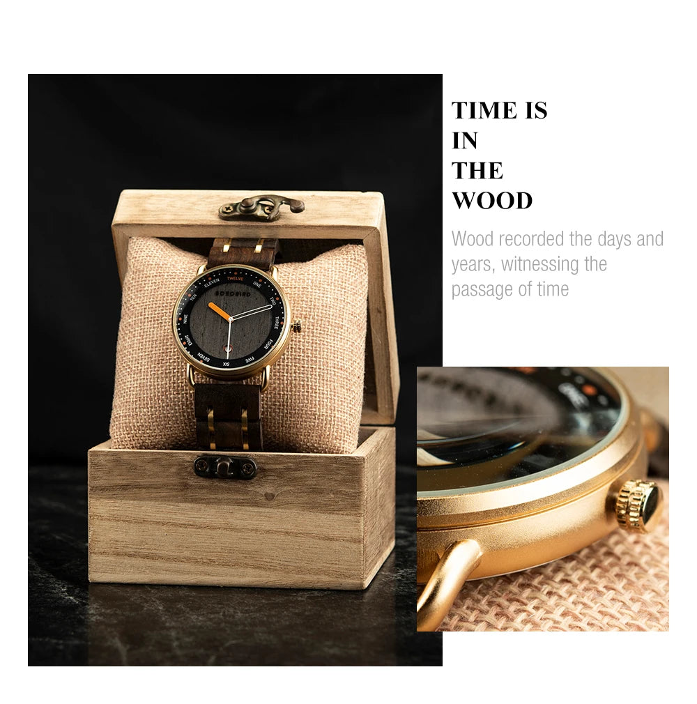 Man's BOBO BIRD Wooden Quartz Watch
