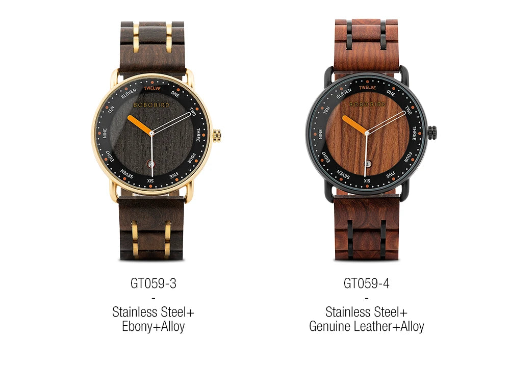 Man's BOBO BIRD Wooden Quartz Watch