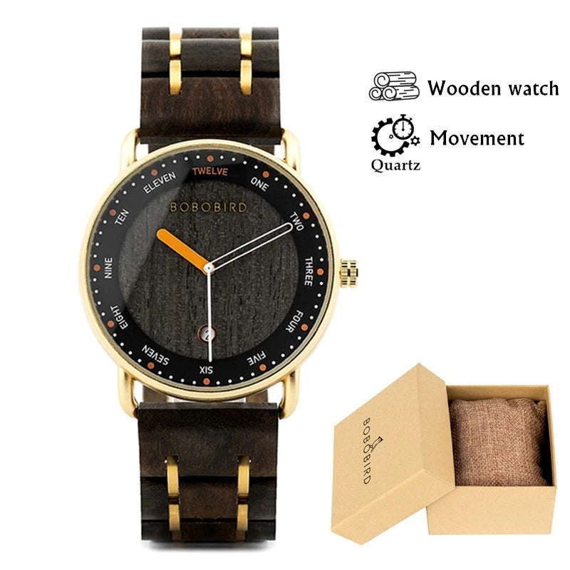 Man's BOBO BIRD Wooden Quartz Watch