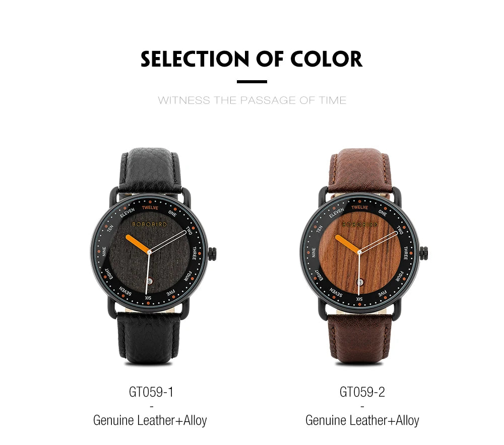 Man's BOBO BIRD Wooden Quartz Watch