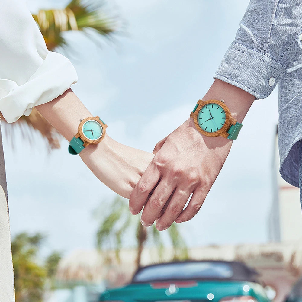  wooden watches blue